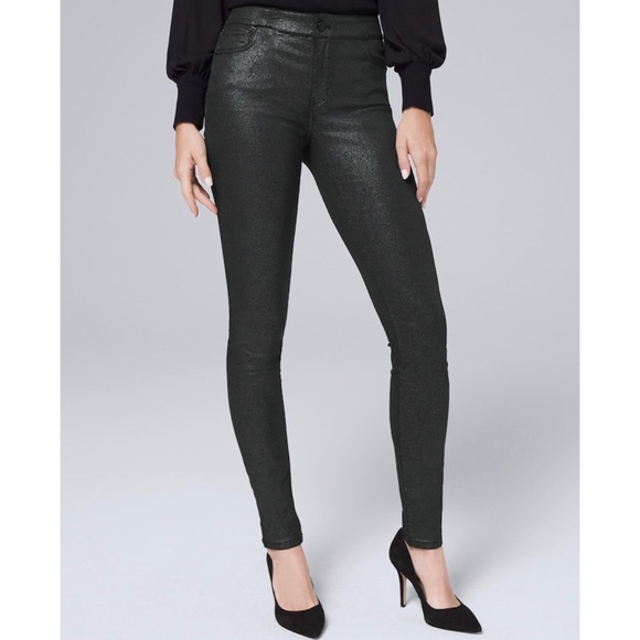 Black Metallic Skinny Jeans - Picture 1 of 6